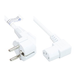 GoodConnections Cable de alimentación Alcasa P0131-W030, C13 a Enchufe E+F, 3 m, Blanco
