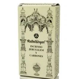 RADHE SHYAM Incienso de Jerusalén 50 g con 10 unidades de Carbón