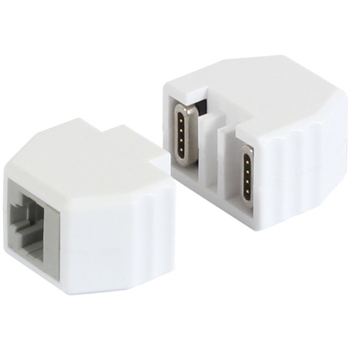 ALLNET TP-TP Kupplung CAT6A Buchse 1:1 8-pol. RJ45 magnetische Sicherungskupplung PoE fähig bis zu 10GBit 50er Bulk Set