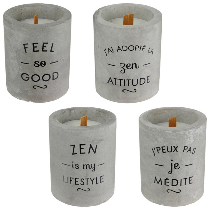 Home Deco Factory Vela Cemento Diámetro 8 cm Altura 10 cm Aroma Ropa Limpia/Cachemira