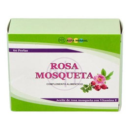 ALFA HERBAL Rosa Mosqueta 60 Perlas Aceite con Vitamina E Natural Beneficios Antioxidantes y Antiinflamatorios