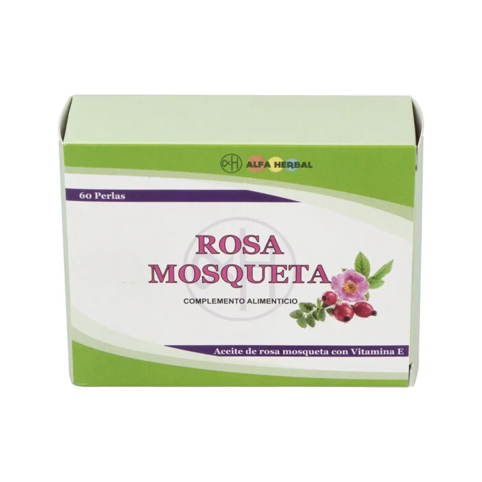 Alfa Herbal Rosa Mosqueta Perlas 60 unidades - Aceite de Rosa Mosqueta 500 mg con Vitamina E - Suplemento Antioxidante Alfa Herbal Rosa Mosqueta Perlas 60 unidades - Aceite de Rosa Mosqueta 500 mg con Vitamina E - Suplemento Antioxidante