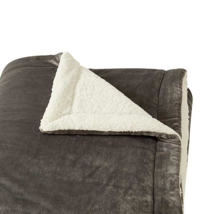 DKD Home Decor Manta de Franela Gris Claro 220x240 cm DKD Home Decor Manta de Franela Gris Claro 220x240 cm