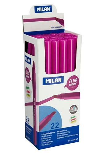 Milan Marcador Fluorescente Junior Punta Biselada Rosa Caja 22 Ud Milan Marcador Fluorescente Junior Punta Biselada Rosa Caja 22 Ud