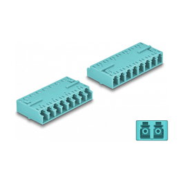 DeLOCK Acoplador de Fibra Óptica HD LC Octuplex hembra a LC Octuplex hembra Aguamarina 87931