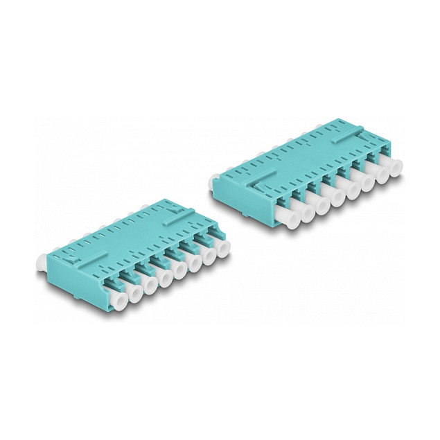 DeLOCK Acoplador de Fibra Óptica HD LC Octuplex hembra a LC Octuplex hembra aguamarina