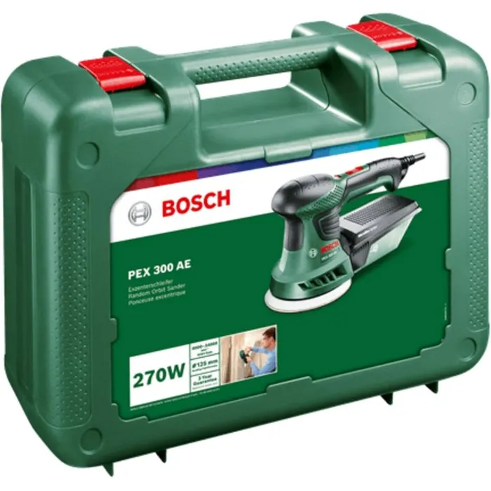 Bosch Lijadora Orbital Aleatoria Inalámbrica PEX 300 AE - 270 W con 25 Discos de Lijado y Plato de Soporte Flexible Bosch Lijadora Orbital Aleatoria Inalámbrica PEX 300 AE - 270 W con 25 Discos de Lijado y Plato de Soporte Flexible