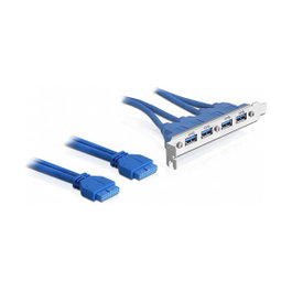 DeLOCK Cable de expansión 2 x USB 3.0 de 19 pines a 4 x USB 3.0-A