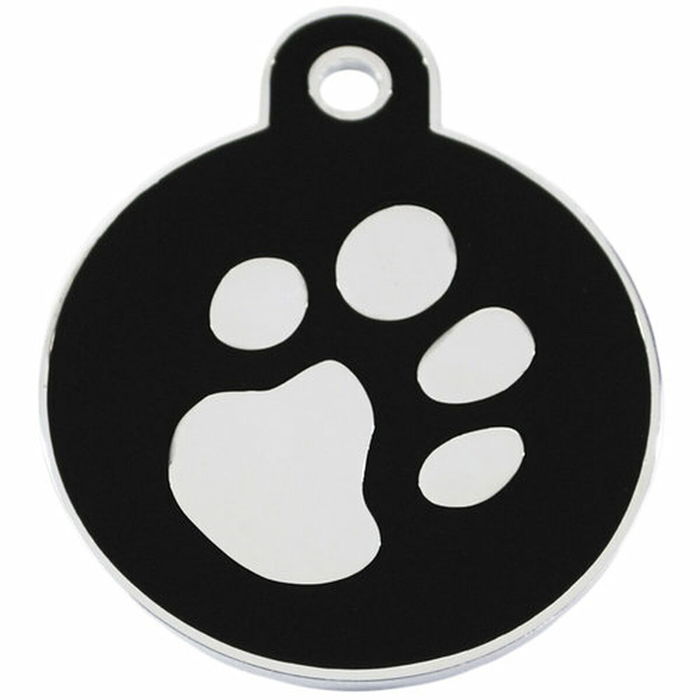 Placa identificativa para collar Imarc Circle Negro Plateado