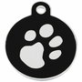 Placa identificativa para collar Imarc Circle Negro Plateado