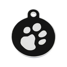 Placa identificativa para collar Imarc Circle Negro Plateado