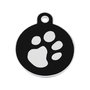 Placa identificativa para collar Imarc Circle Negro Plateado