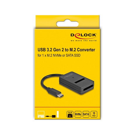 DeLOCK Convertidor Combo M.2 NVMe PCIe o SATA con USB Tipo-C 10 Gbps DeLOCK Convertidor Combo M.2 NVMe PCIe o SATA con USB Tipo-C 10 Gbps