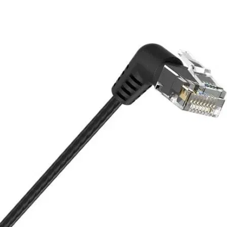 Vention IBOBF Cable de Red RJ45 UTP Cat.6A 1m con Cabeza Rotatoria 360º Negro