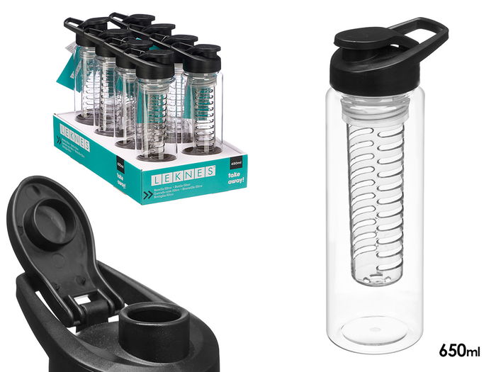 Leknes Botella Filtro 650 ml Plástico PET PP PS Blanco Gris 9 x 24 x 7 cm (Set de 24) Leknes Botella Filtro 650 ml Plástico PET PP PS Blanco Gris 9 x 24 x 7 cm (Set de 24)