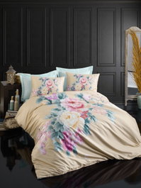 L'essentiel linge de maison Juego Funda Edredón Individual 160x220cm Impresión 3D Poliéster Microsatin Algodón Amarillo Rosa Verde
