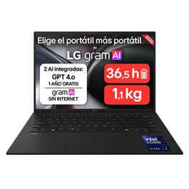 LG Gram 14ZD90U-G.AX85BN con Intel Core Ultra 7, 32GB RAM y 512GB SSD, 14 pulgadas, Negro