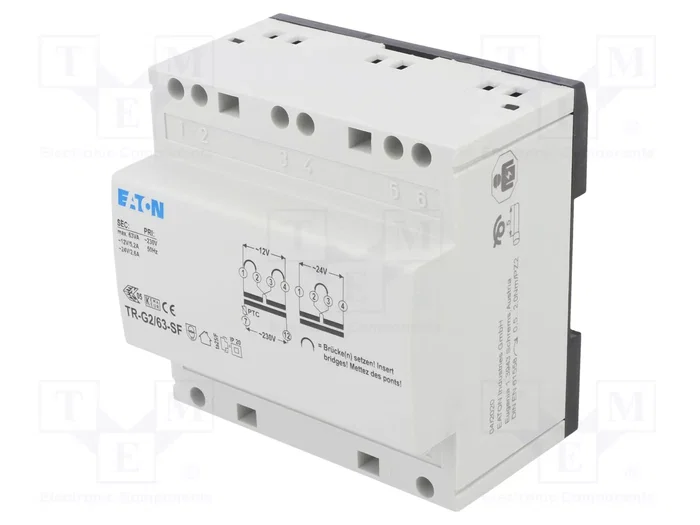 EATON ELECTRIC TR-G2/63-SF Transformador de campana 63VA 230V AC a 12V/24V EATON ELECTRIC TR-G2/63-SF Transformador de campana 63VA 230V AC a 12V/24V
