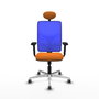 PIQUERAS Y CRESPO Silla de oficina Motilla con mecanismo Sincro, Naranja y Azul