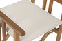 DKD Home Decor Silla Terraza Y Jardin Blanco Marron Claro Plegable Acacia Poliester 53 x 87 x 52 cm