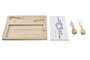 DKD Home Decor Set de 4 Tablas para Aperitivos Salitre en Bambú y Gres Azul