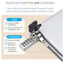 StarTech.com Paquete de 10 Candados K-Slot para Portátil con Llave y Combinación - Cables de Seguridad de Acero de 2 m Antirrobo, Negro