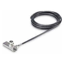 StarTech.com Paquete de 10 Candados K-Slot para Portátil con Llave y Combinación - Cables de Seguridad de Acero de 2 m Antirrobo, Negro