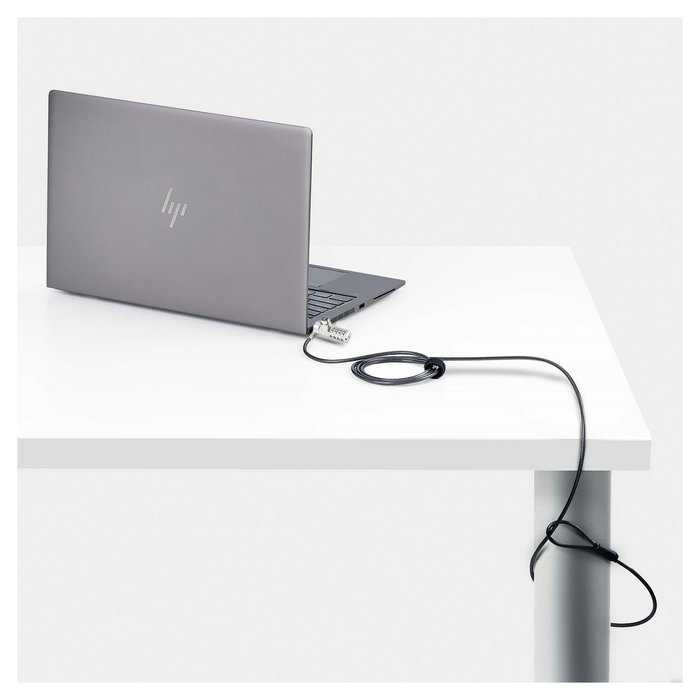 StarTech.com Paquete de 10 Candados K-Slot para Portátil con Llave y Combinación - Cables de Seguridad de Acero de 2 m Antirrobo, Negro