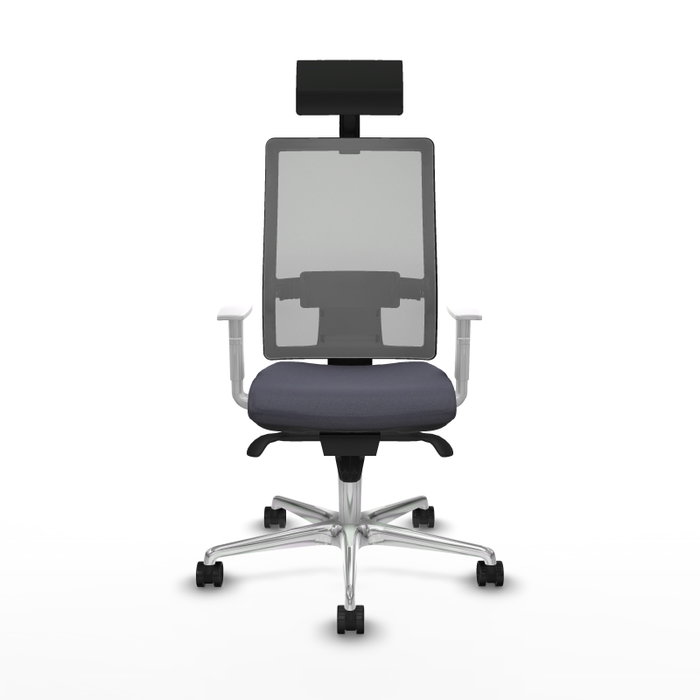 PIQUERAS Y CRESPO Silla de oficina Horna con Mecanismo Sincro, Gris y Reposabrazos Blancos PIQUERAS Y CRESPO Silla de oficina Horna con Mecanismo Sincro, Gris y Reposabrazos Blancos