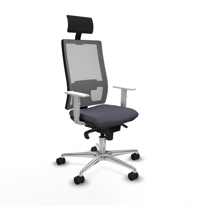 PIQUERAS Y CRESPO Silla de oficina Horna con Mecanismo Sincro, Gris y Reposabrazos Blancos PIQUERAS Y CRESPO Silla de oficina Horna con Mecanismo Sincro, Gris y Reposabrazos Blancos