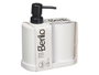 Berilo Set 3 Piezas Baño Plástico Blanco Dispensador Vaso Bandeja 14.5x7.5x17 cm (Set de 12)