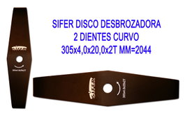 SIFER Disco Desbrozadora 2 Dientes Curvo 305x4,0x20,0x2T mm