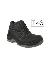 Faru Bota de seguridad con puntera de acero cuero negro talla 46