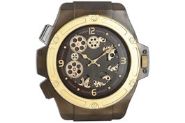DKD Home Decor Reloj de Pared de Hierro Dorado y Marrón Claro