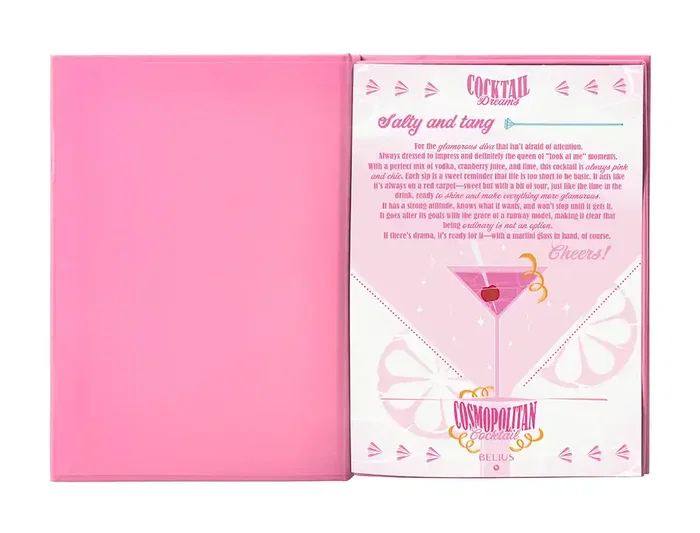 Belius Cocktails Bolígrafo Aluminio Rosa Plateado Tinta Azul Caja Diseño