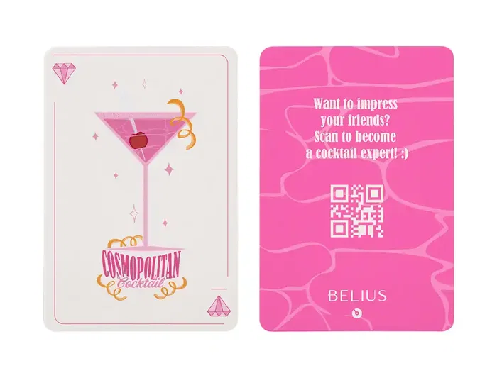Belius Cocktails Bolígrafo Aluminio Rosa Plateado Tinta Azul Caja Diseño