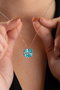 Heliophilia Silver Collar NRZ999051 de Plata de Ley 925 con Circon Turquesa, Colgante 1.6 cm
