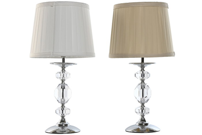 DKD Home Decor Lámpara de Sobremesa Tradicional Blanca o Beige 45 cm de Alto con Bombilla E14 Incluida - 22x45x22 cm DKD Home Decor Lámpara de Sobremesa Tradicional Blanca o Beige 45 cm de Alto con Bombilla E14 Incluida - 22x45x22 cm