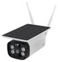 Omajin Solar OSC-01-EU Cámara de Vigilancia Exterior WiFi Blanca con Visión Nocturna, Micrófono y Altavoz, Compatible con Alexa y Google Home