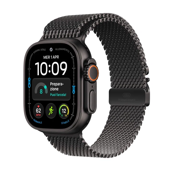 Apple Watch Ultra 4 GPS + Cellular 49 mm Black Titanium Milanese Loop M
