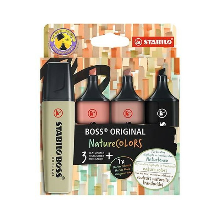 Stabilo Boss Original NatureColors Estuche de 4 Marcadores Surtidos