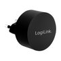 LogiLink PA0218 Adaptador de Enchufe USB 2 Puertos, Carga Rápida 10.5W 5V/2.1A, Negro, 100-240V, Interior