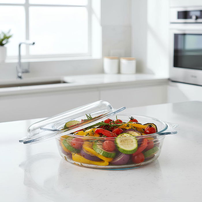 Cacerola Redonda Tapa Boro Ocuisine Vidrio Ô Cuisine 27x24x11 cm - 2,3+0,7 L