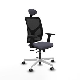 PIQUERAS Y CRESPO Silla de oficina Motilla con mecanismo Sincro/Traslack Gris oscuro y Negro