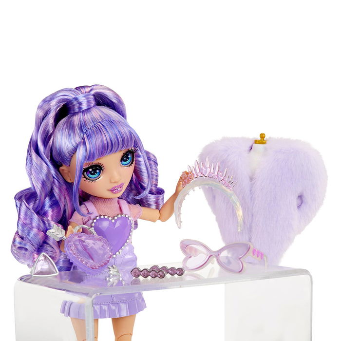 Mga Muñeca Rainbow High Creative Crystals Violet 121404 Mga con Accesorios de Cristal DIY