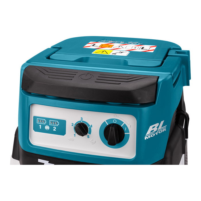 Makita DVC155LZX2 Aspiradora de líquidos y sólidos (azul/gris, sin baterías ni cargador)