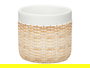 Ibergarden Maceta Cemento Efecto Ratán 14 cm Blanco (Set de 12)