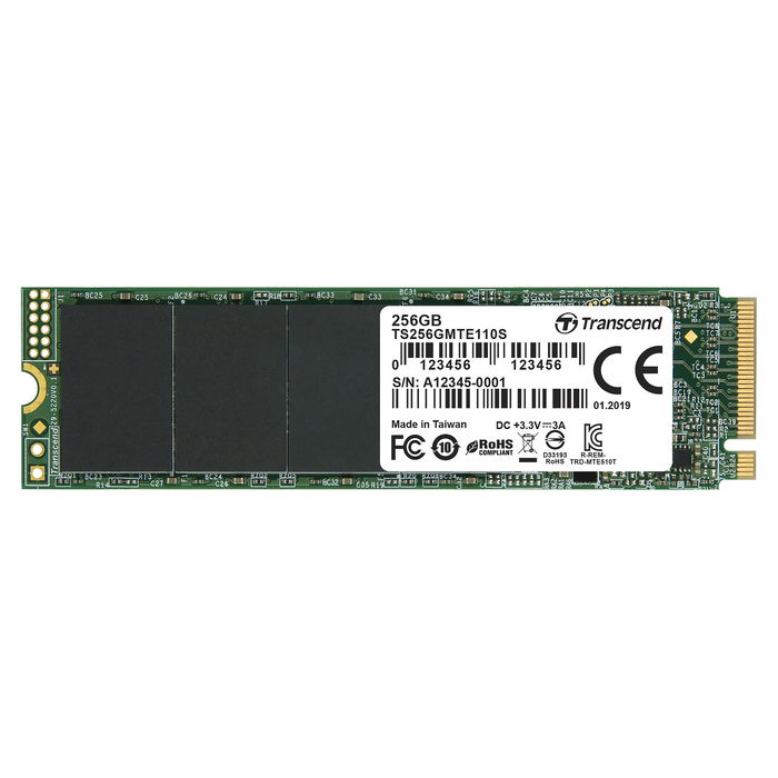 Transcend 256GB M.2 2280 PCIe Gen3x4 3D TLC DRAM-less SSD NVMe 1.3 Velocidad Lectura 1600MB/s Transcend 256GB M.2 2280 PCIe Gen3x4 3D TLC DRAM-less SSD NVMe 1.3 Velocidad Lectura 1600MB/s