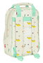Mochila Escolar Safta Dinos 20 x 28 x 8 cm Crema