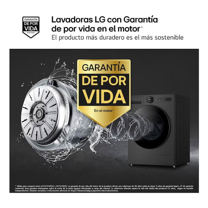 Lavadora LG F4X7009TBB 60 cm 1400 rpm 9 kg